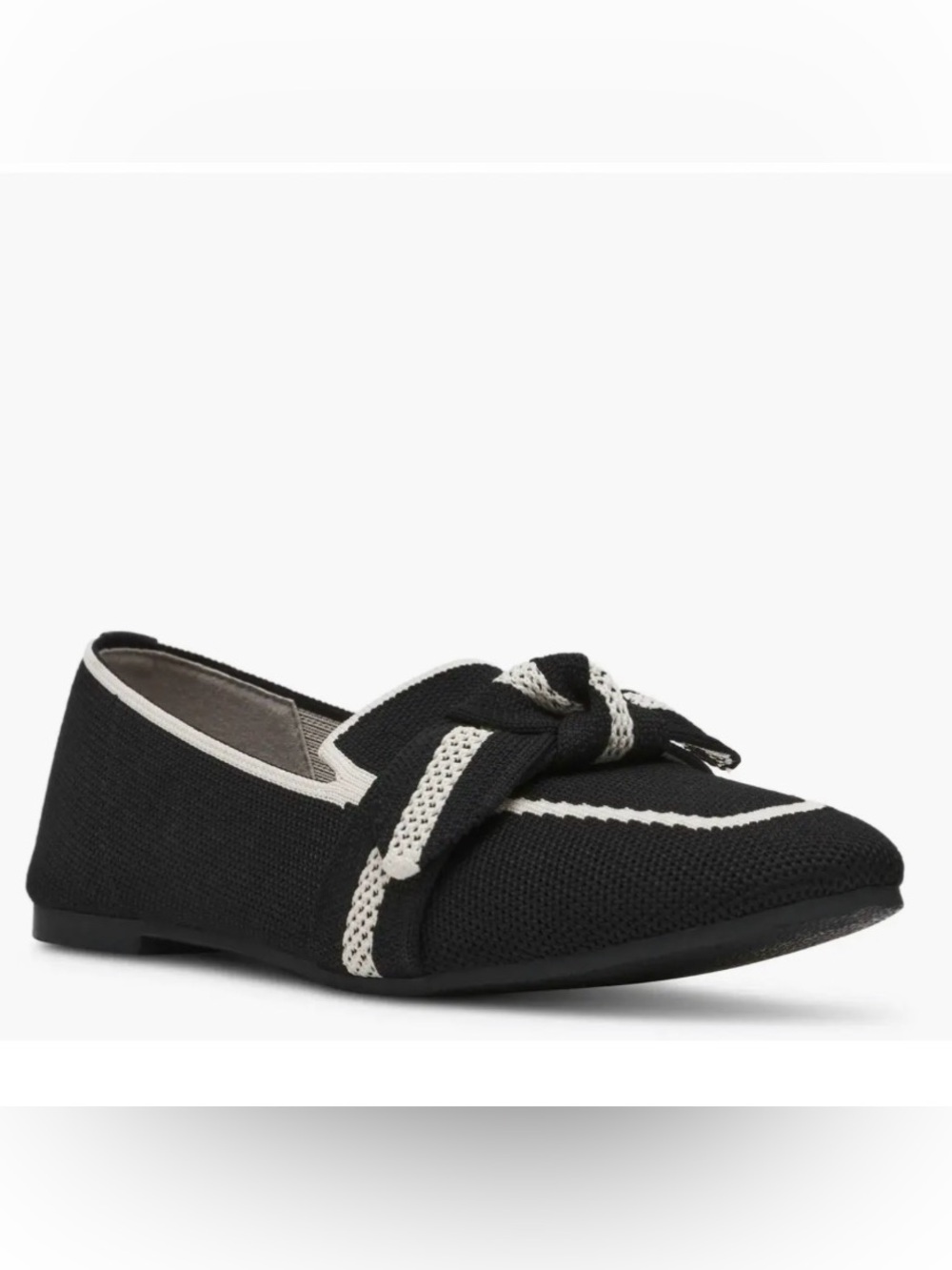 Anne Klein Black & Cream Tarsy Loafers